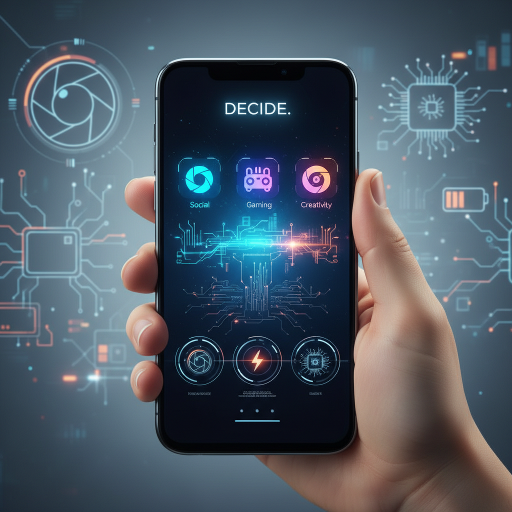 Smartphone dalam genggaman tangan memperlihatkan fitur pembaruan